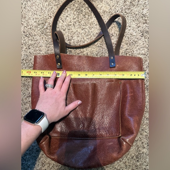 Portland Leather Rich Brown Tote - Picture 6 of 8